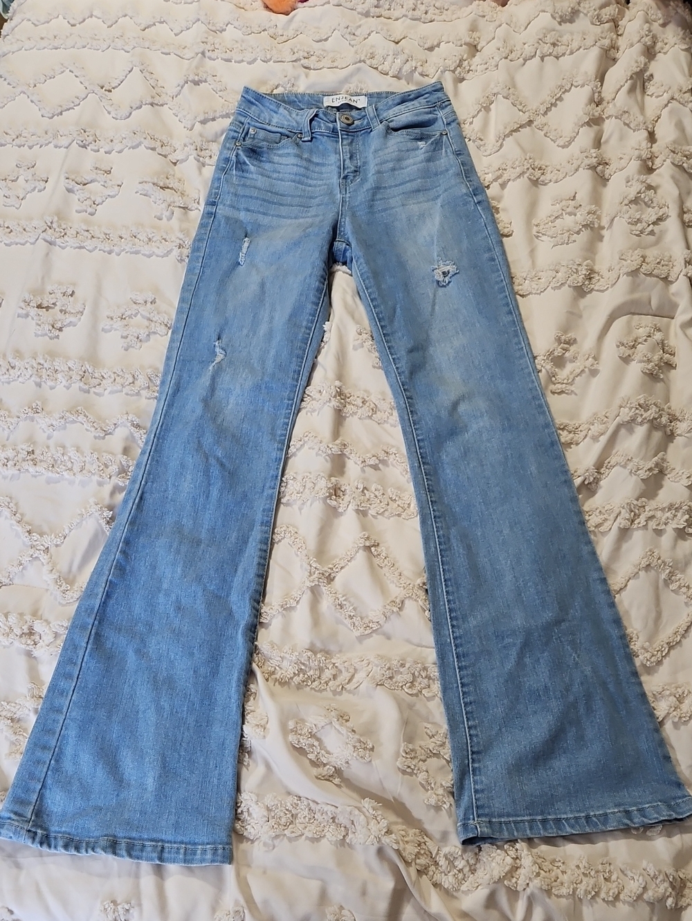 Enjean Denim Light Blue Women's Flared Jeans